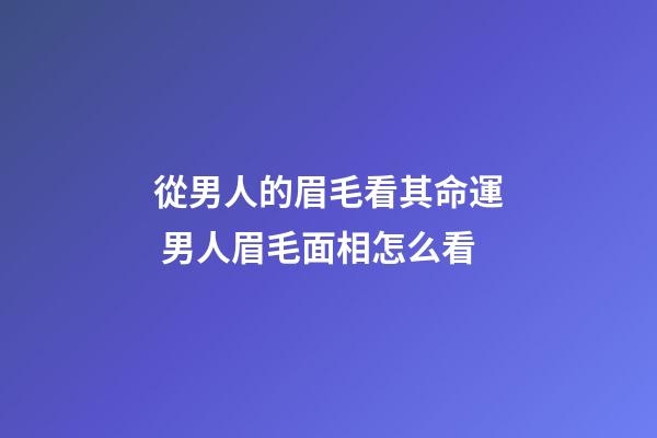 從男人的眉毛看其命運 男人眉毛面相怎么看